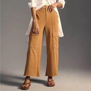 Anthropologie Daily Practice Utility Wide-Leg Pants in Pecan (M)